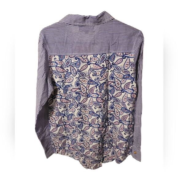 Liza Byrd Striped Paisley Top Size XS - Picture 6 of 11